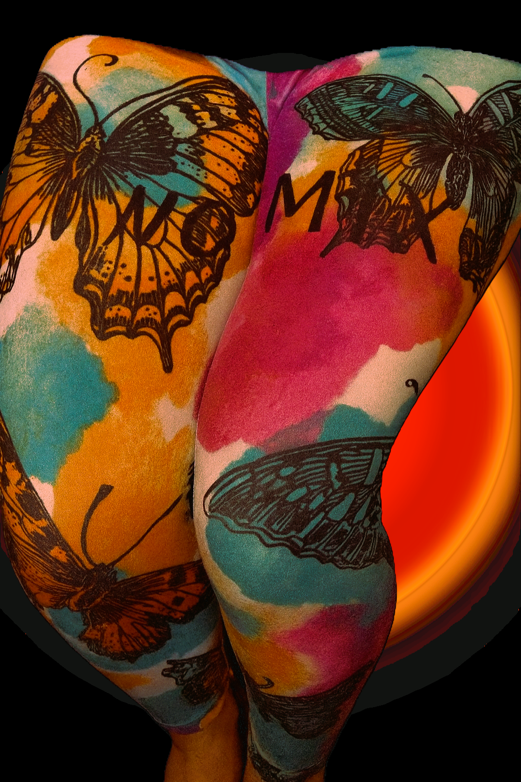 Butterfly Bliss Print Leggings - Women's Full Length Activewear | Floral J314