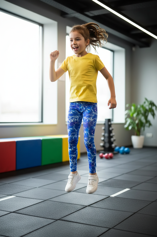 Child wearing Electrified leggings - workout
