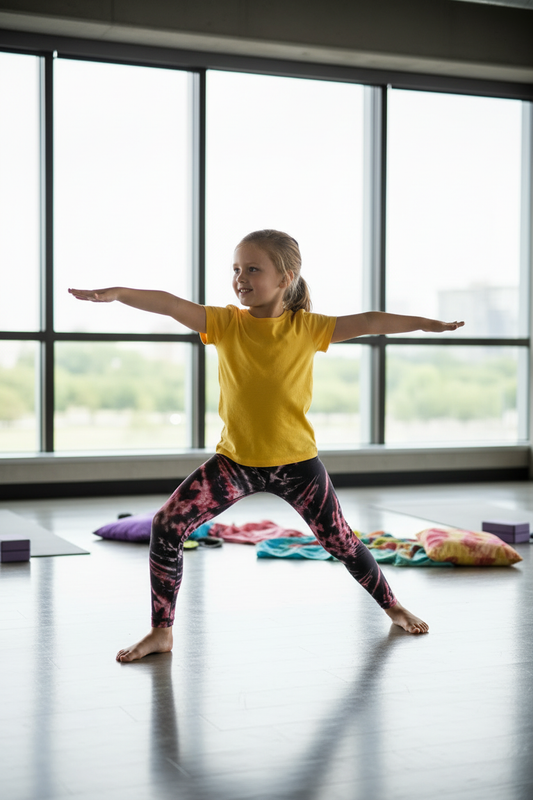 Child wearing Explosion leggings - yoga