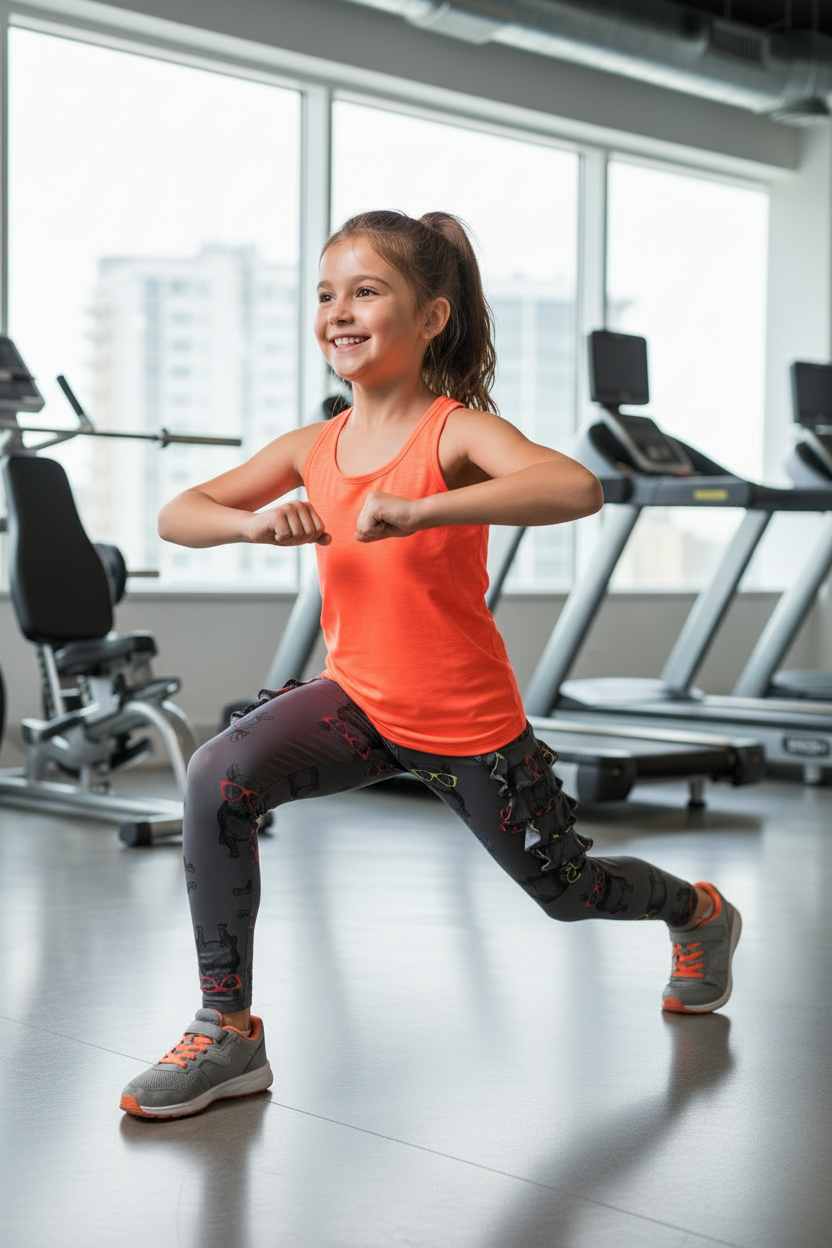 Child wearing Hip Ruff leggings - workout