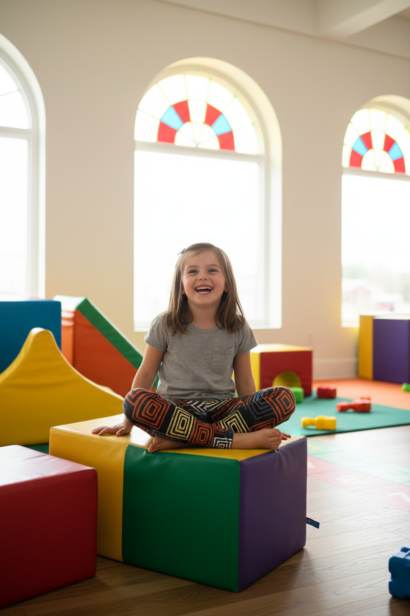 Child wearing Labyrinth leggings - lifestyle