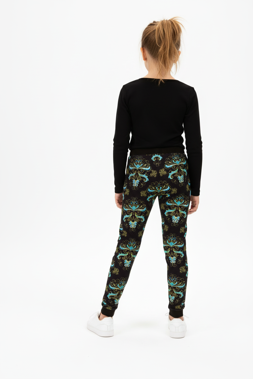 Child wearing Masquerade leggings - back