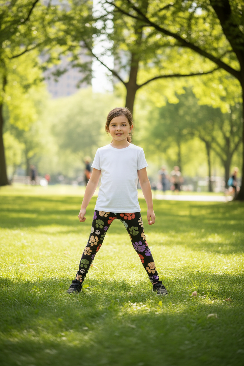 Child wearing Pitter Patter leggings - full length