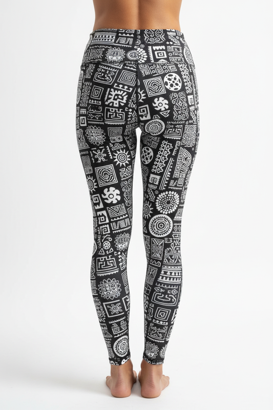 Geometric Fusion Leggings Back View