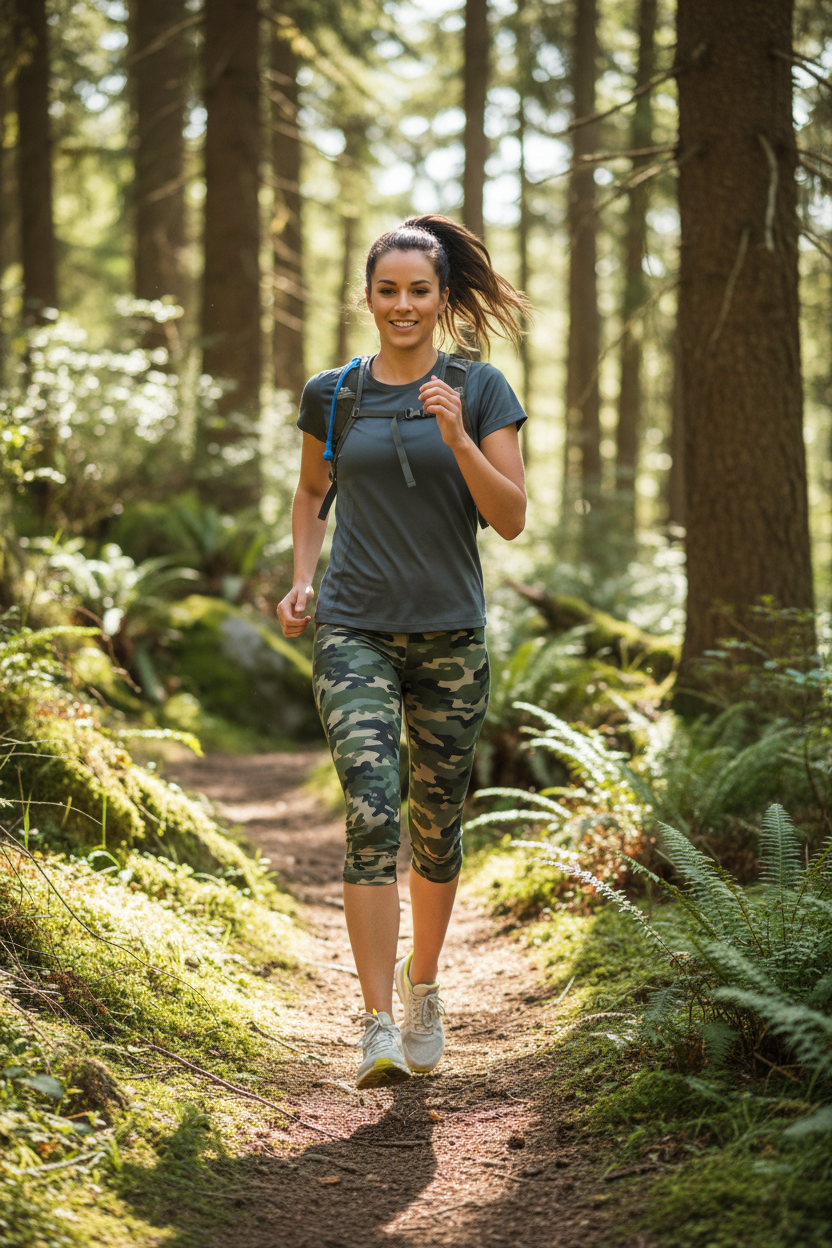Green Camo capri outdoor lifestyle