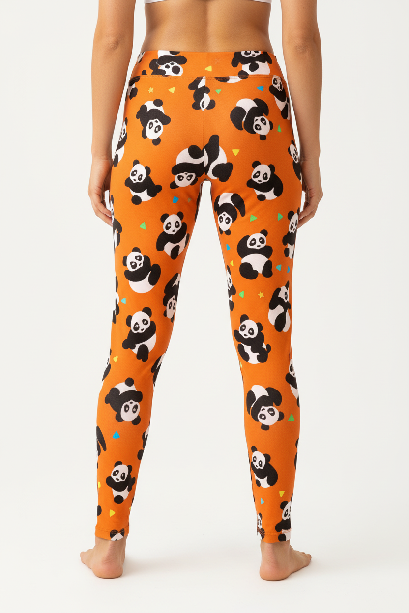 Panda Pop printed leggings back view