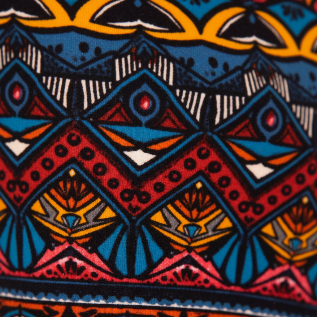 Modern Stitches leggings close-up fabric detail showing texture and stitched print pattern