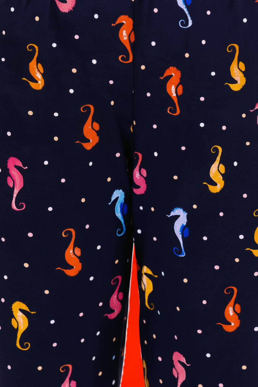 Seahorse Love leggings detail and styling views
