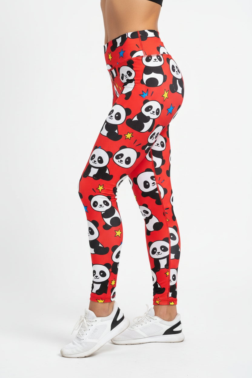 Panda Pop leggings side angle view