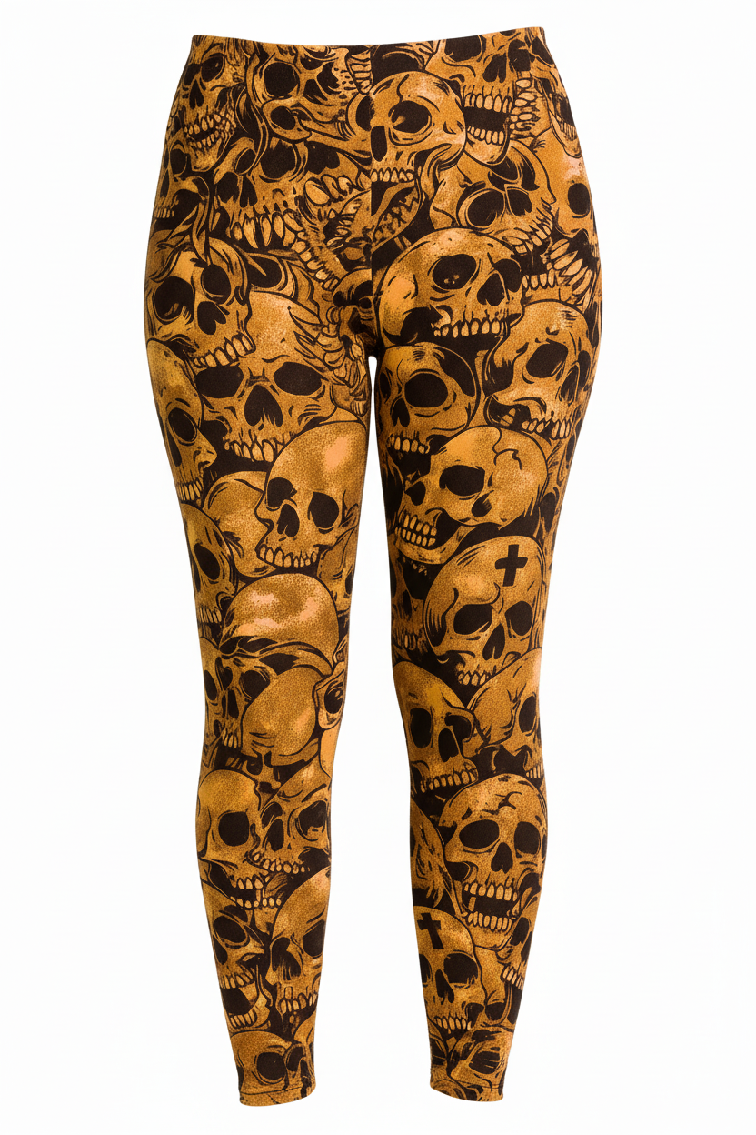 Professional product shot of Skull Swarm leggings