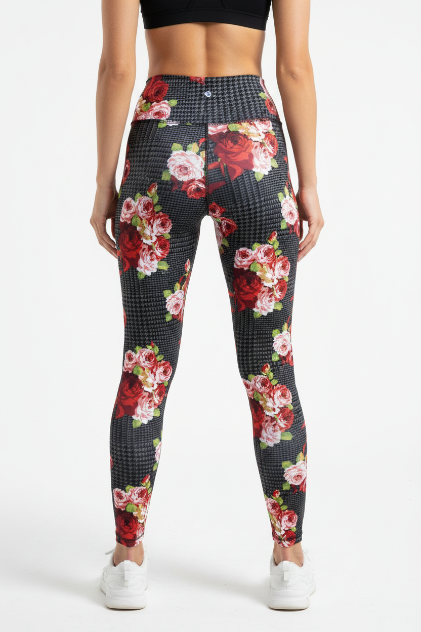 Rose Bouquet Leggings Back View