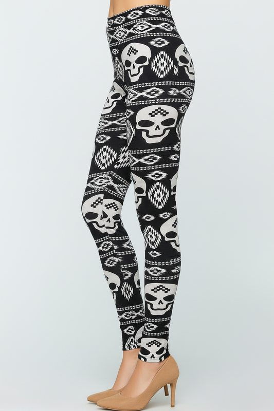 Side View - Black and White Skulls