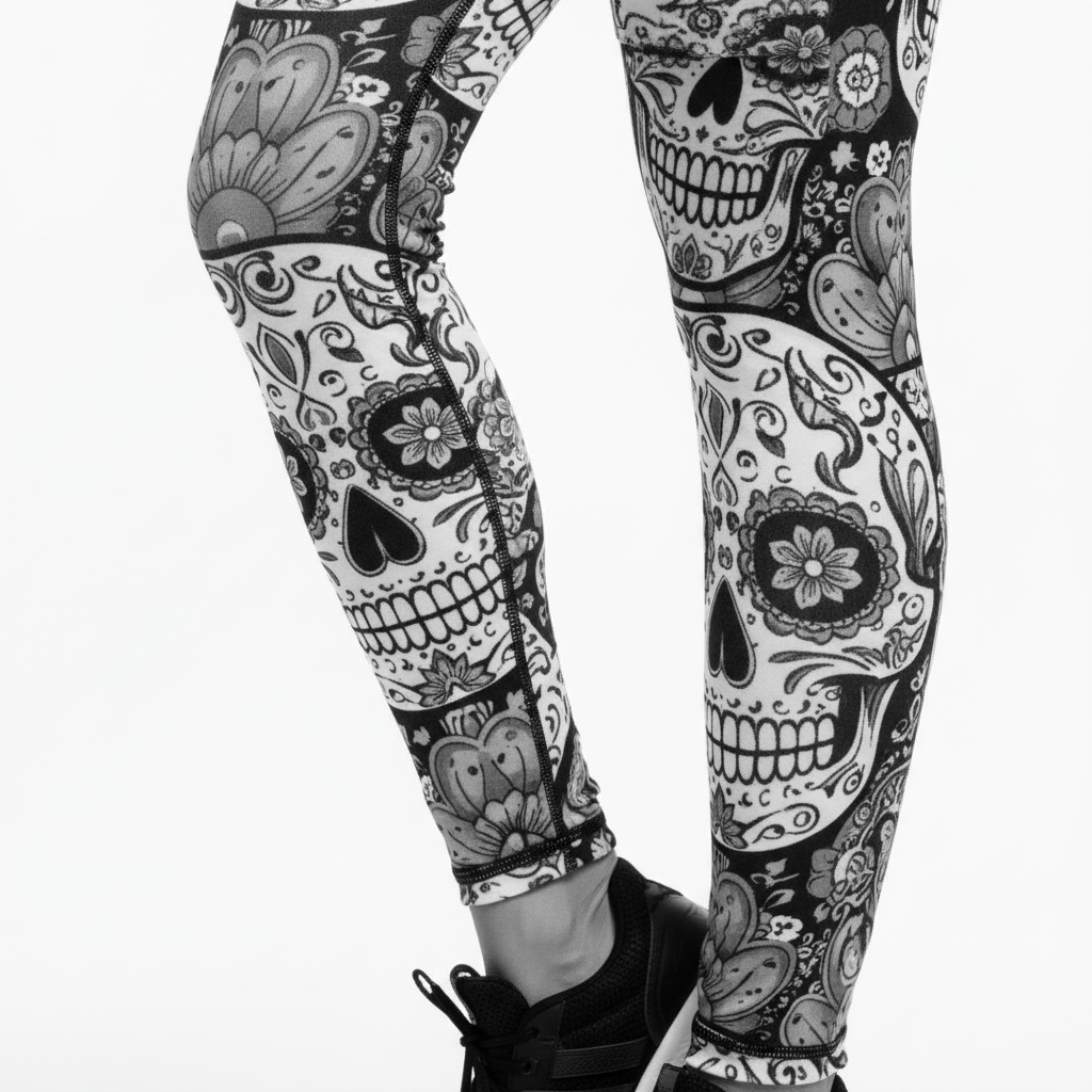 Sugar Skulls capri detail