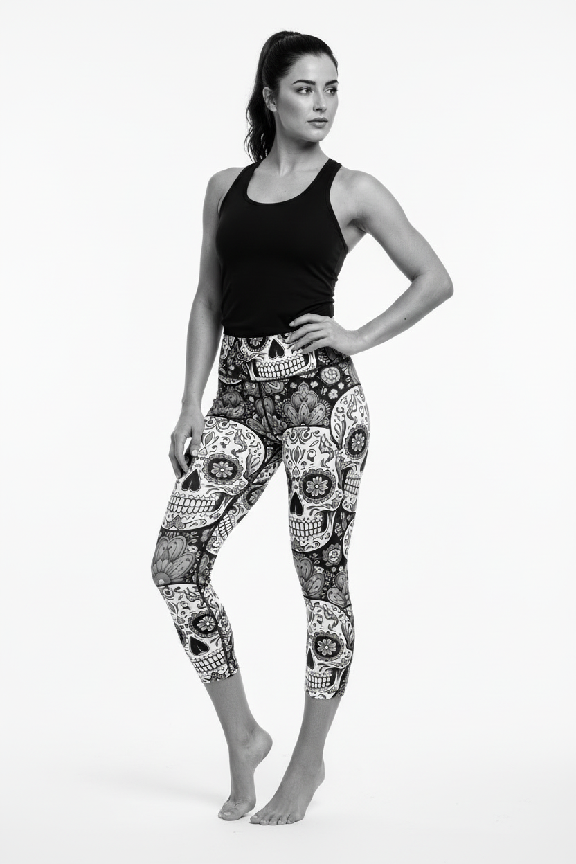 Sugar Skulls capri front view