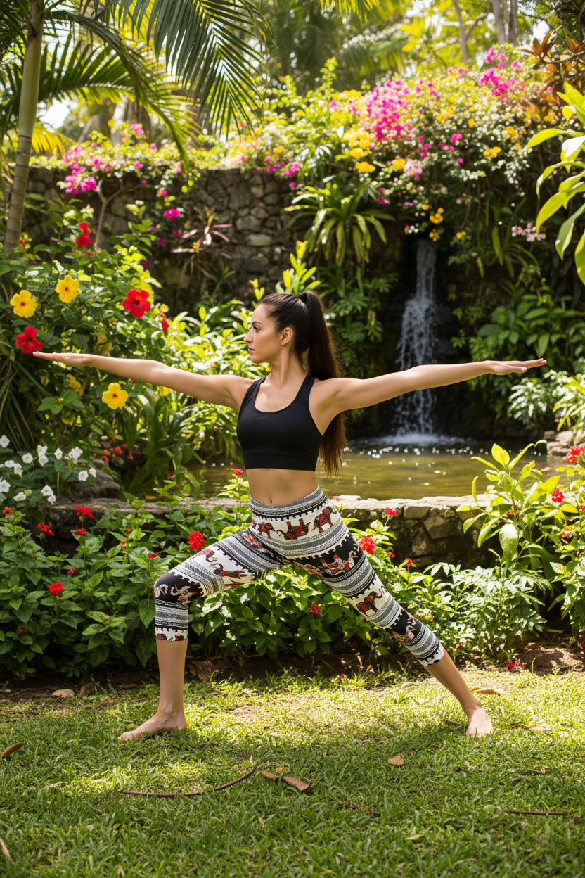 Tropical warrior pose